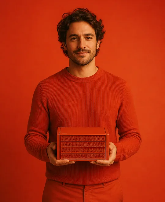 Developer handing over a server unit